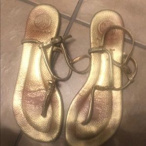 Tory Burch gold sandals